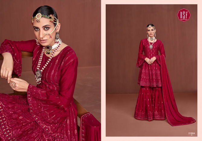 AVANTI Heavy Wedding Wear Pure chinon silk New Designer Sharara Suit Latest Collection